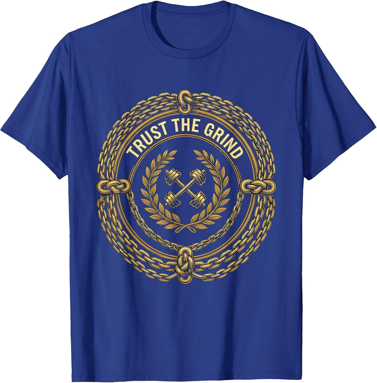 Trust the Grind Sports Motivational Design T-Shirt - Royal Blue