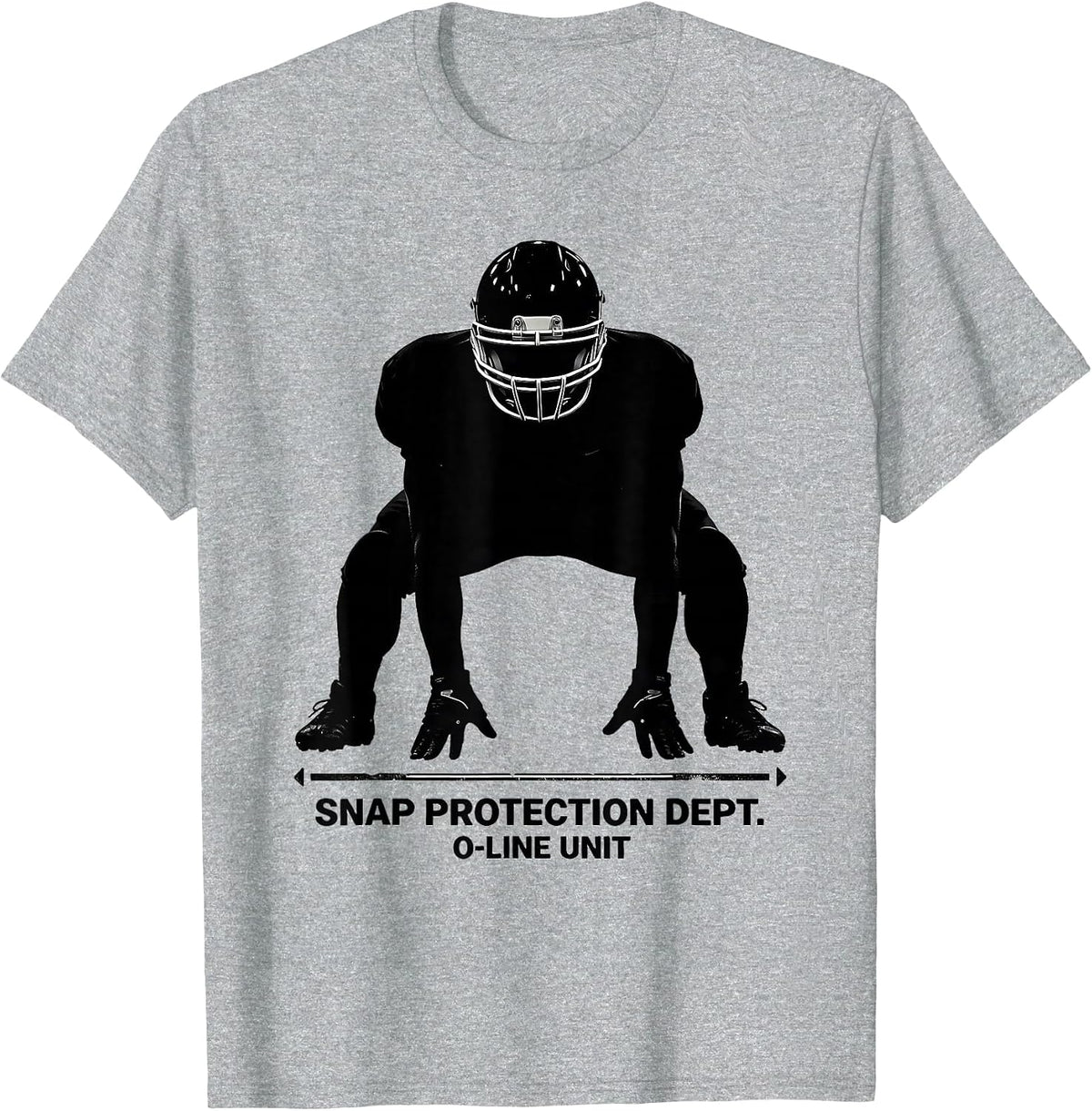 Men's Snap Protection Dept. O-Line Unit Funny Football Lineman T-Shirt - Heather Grey