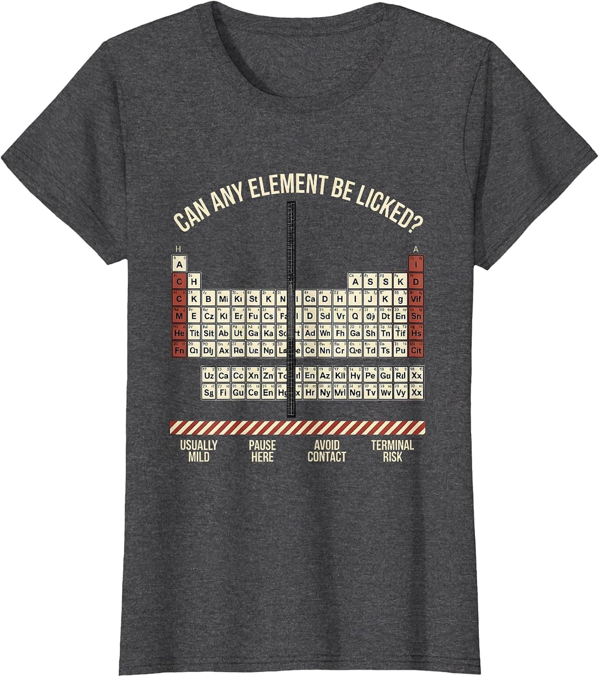 Women's Can Any Element Be Licked Funny Science Teacher Gift T-Shirt - Dark Heather Grey