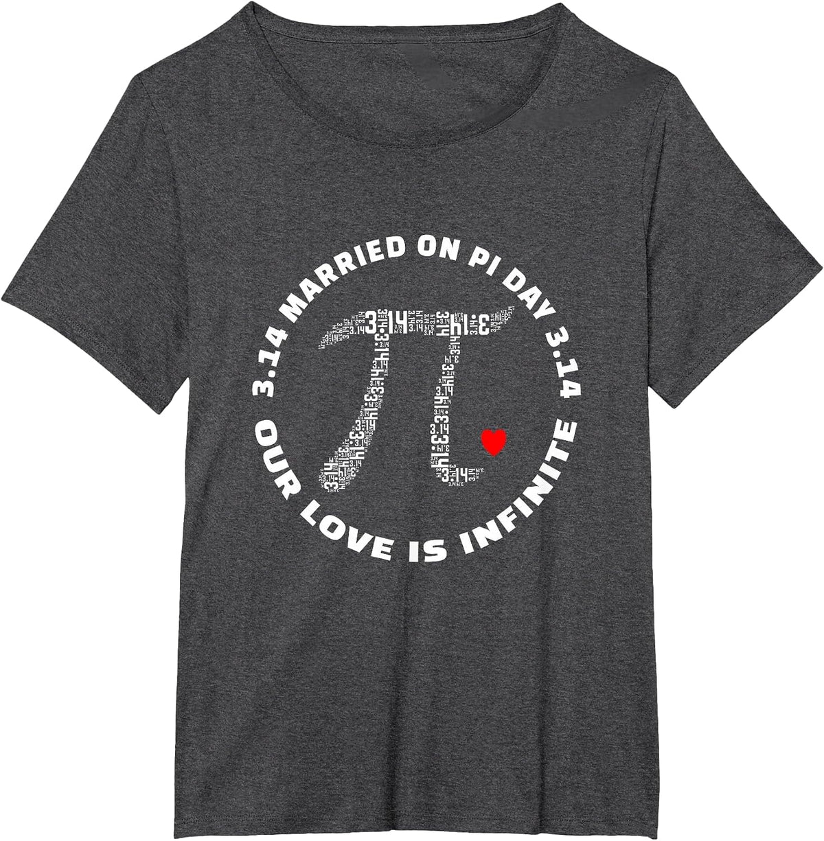 Married On Pi Day 3.14 - Wedding Anniversary T-Shirt - Dark Heather Grey