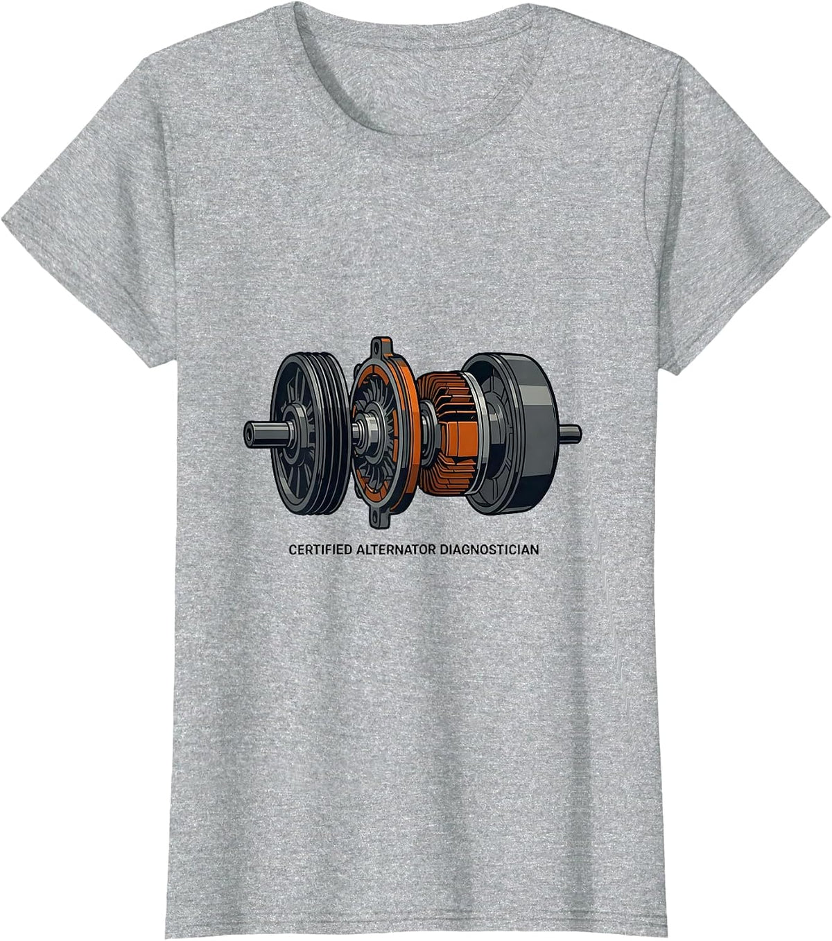 Certified Alternator Diagnostician Funny Mechanic Auto T-Shirt - Heather Grey