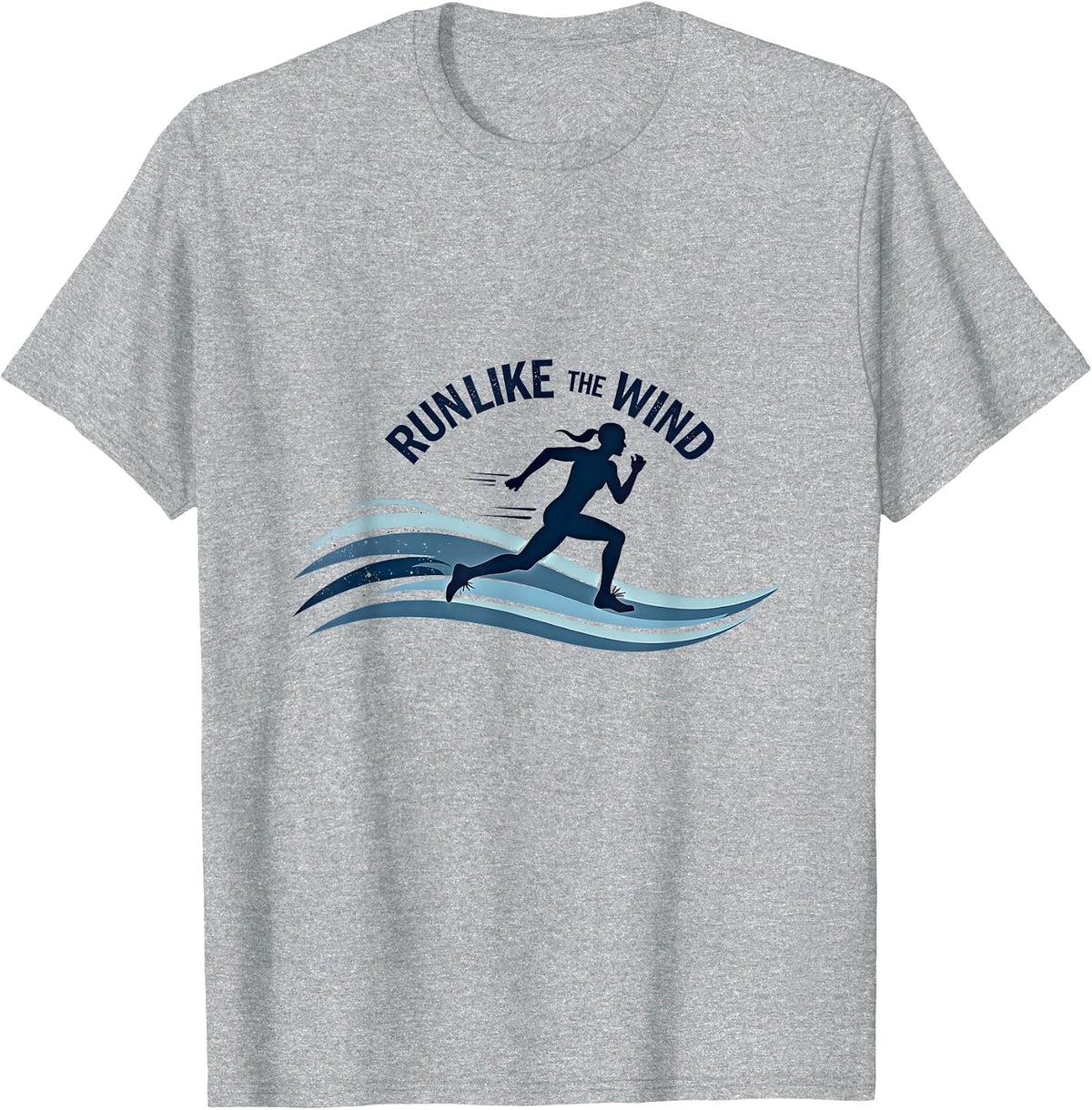 Run Like The Wind Cross Country Runner Motivational T-Shirt - Heather Grey
