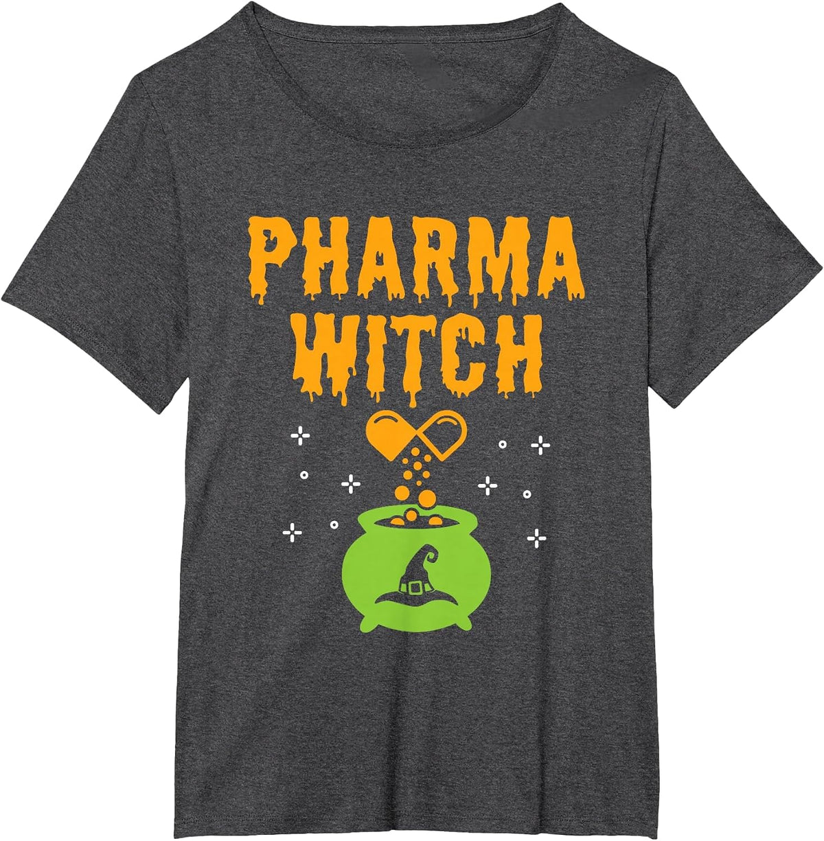 Pharmacist Halloween Women Pharmacy Tech Pharma Witch T-Shirt - Dark Heather Grey
