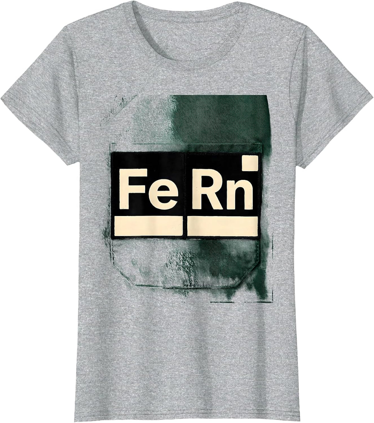 Women's FeRn Funny Chemistry Lab Coat Pocket Patch Science Humor T-Shirt - Heather Grey