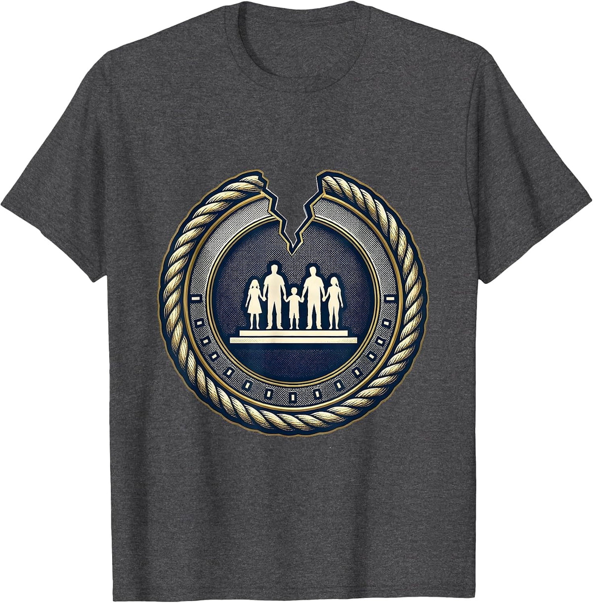 Family Matching Badge New Year Eve Keepsake T-Shirt - Dark Heather Grey