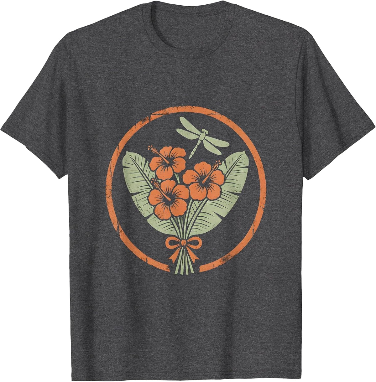 Puerto Rico Abuela Pasteles Banana Leaf Illustration T-Shirt - Dark Heather Grey