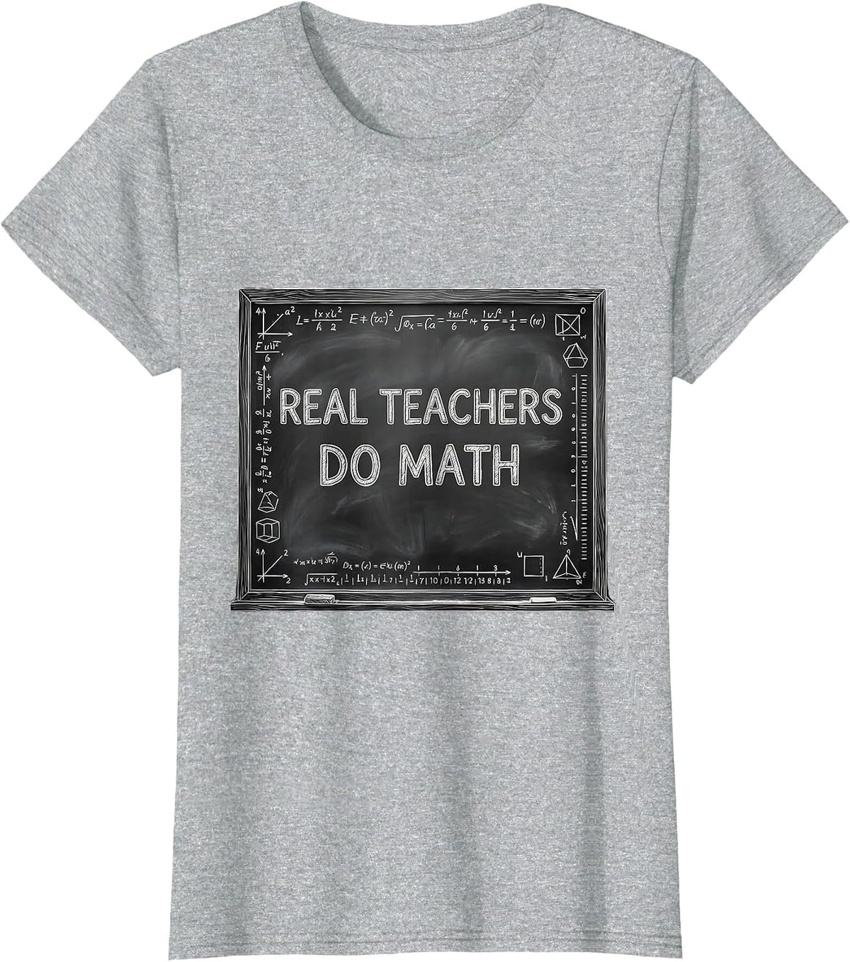 Real Teachers Do Math Educator Design T-Shirt - Heather Grey