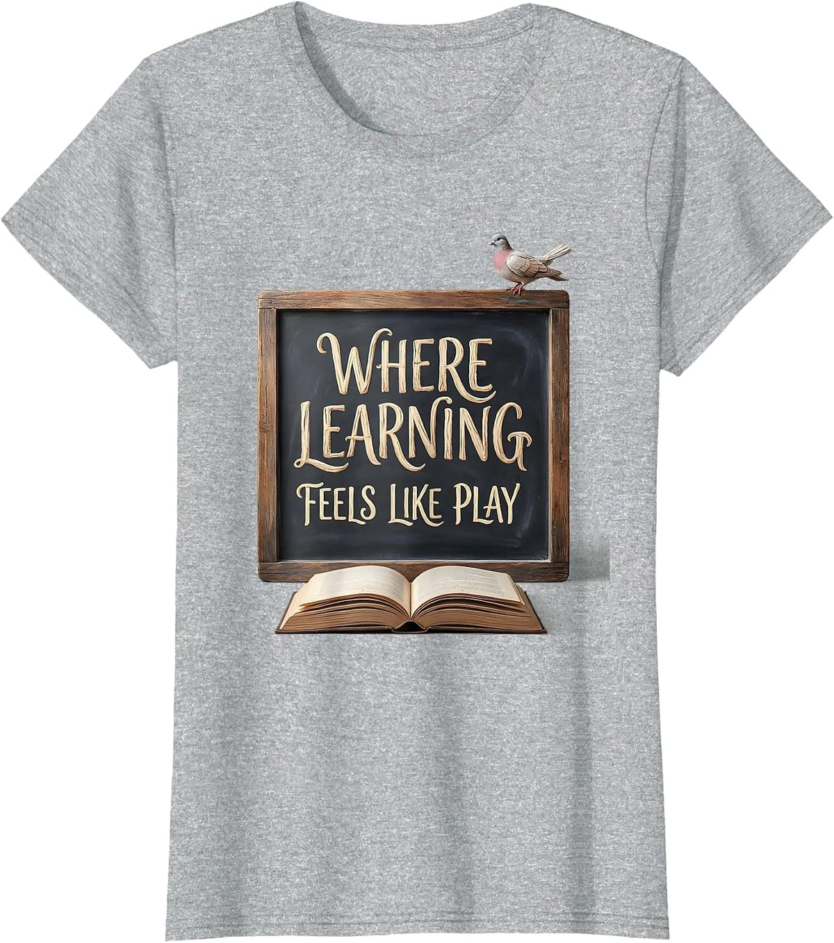 PreK Teacher Where Learning Feels Like Play Design T-Shirt - Heather Grey
