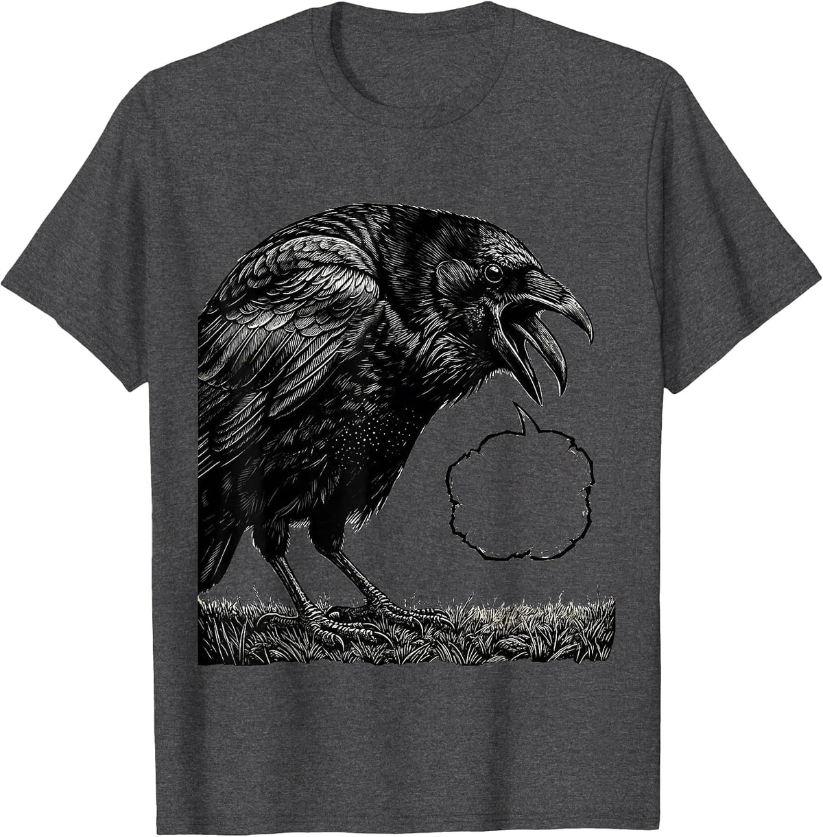 Men's Crow Raven Gothic Bird Lover Humor T-Shirt - Dark Heather Grey