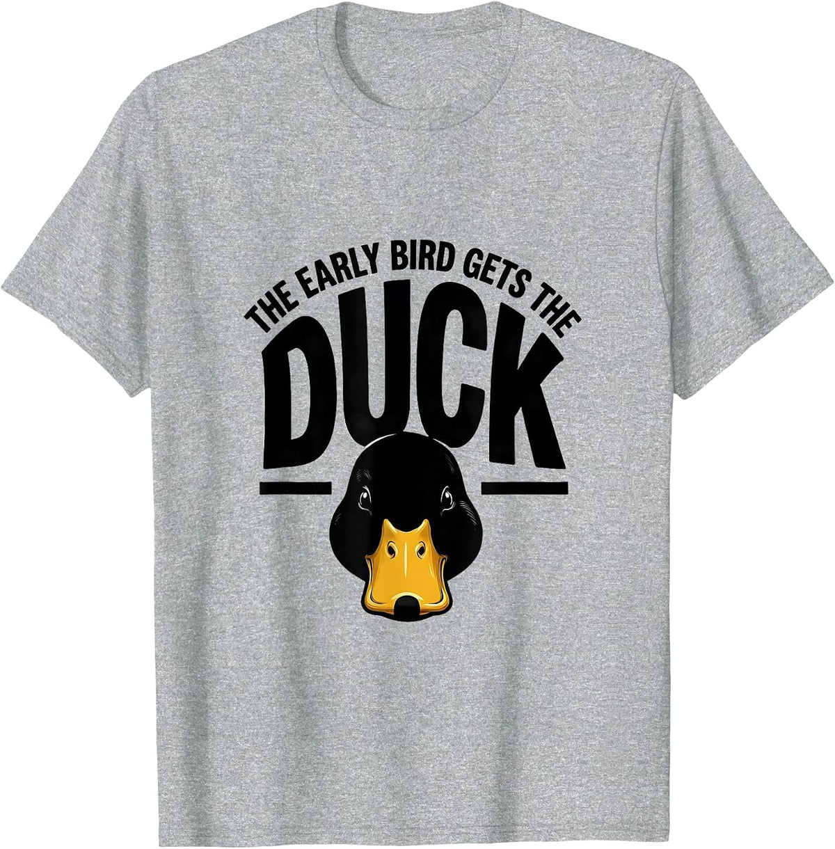 Men's The Early Bird Gets The Duck Funny Duck Pun Novelty Gift T-Shirt - Heather Grey