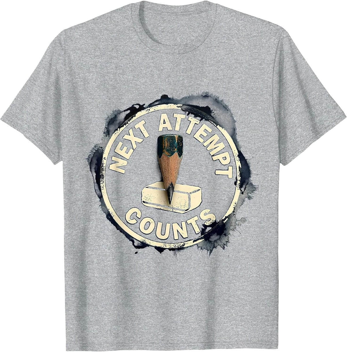 Men's Next Attempt Counts Growth Mindset Teacher Classroom T-Shirt - Heather Grey