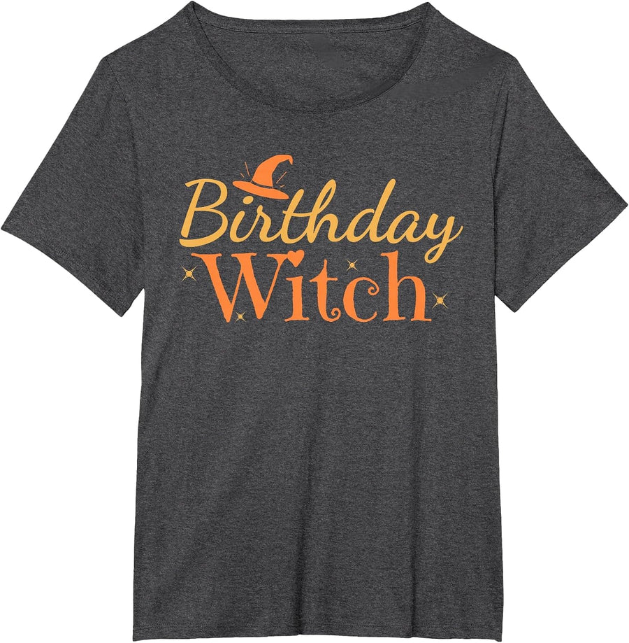Birthday Witch Funny Halloween Shirt T-Shirt - Dark Heather Grey