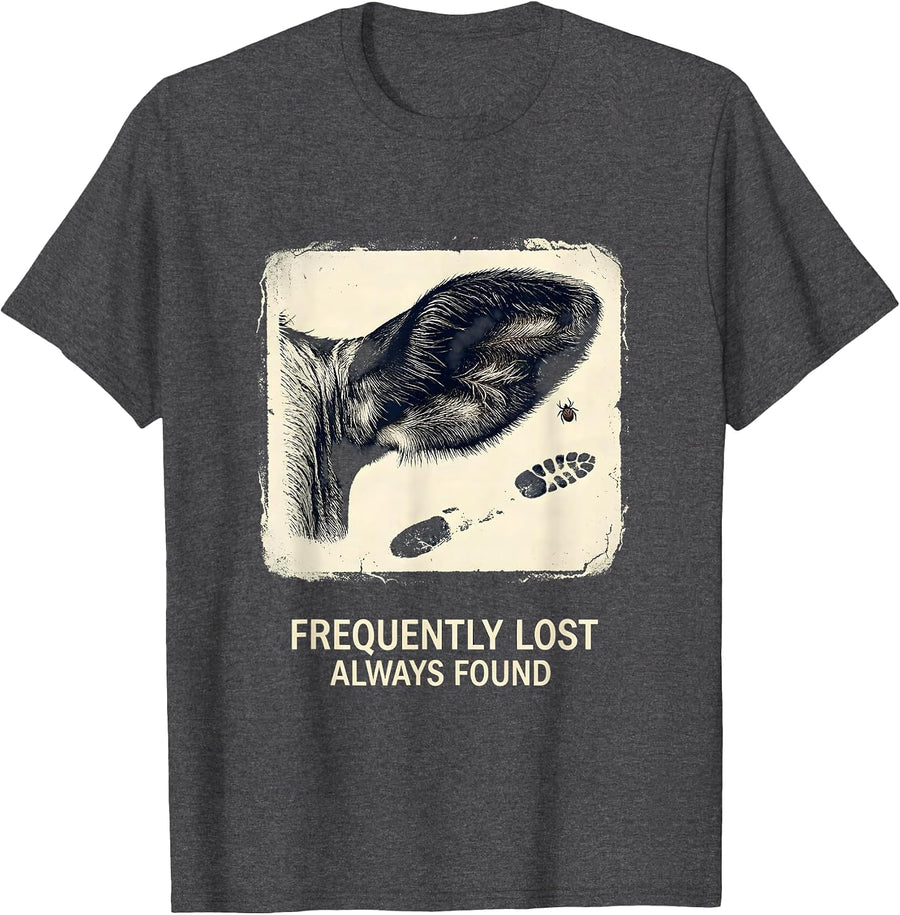 Men's Frequently Lost, Always Found Funny Faith Sheep Humor T-Shirt - Dark Heather Grey