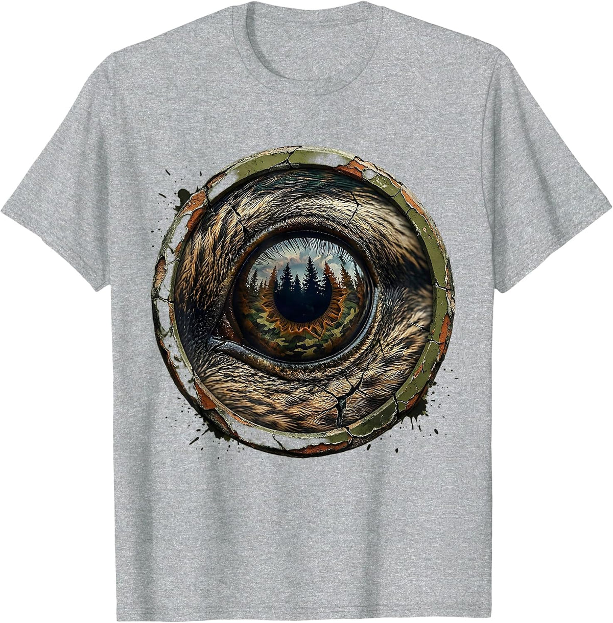 Men's Duck Eye Camo Reflection Wildlife Graphic T-Shirt - Heather Grey