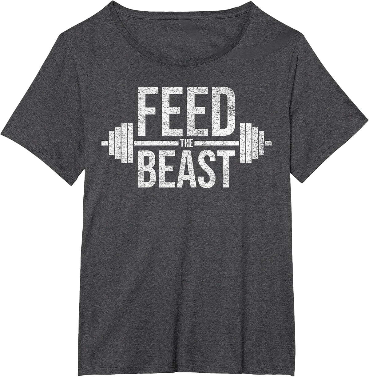 Feed THE Beast Mass GAIN Muscle Building Gym Workout T-Shirt - Dark Heather Grey