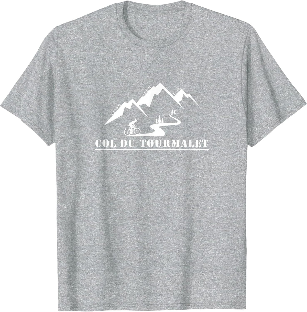 Col du Tourmalet, France, Tour, Cycling, Pyrenees T-Shirt - Heather Grey