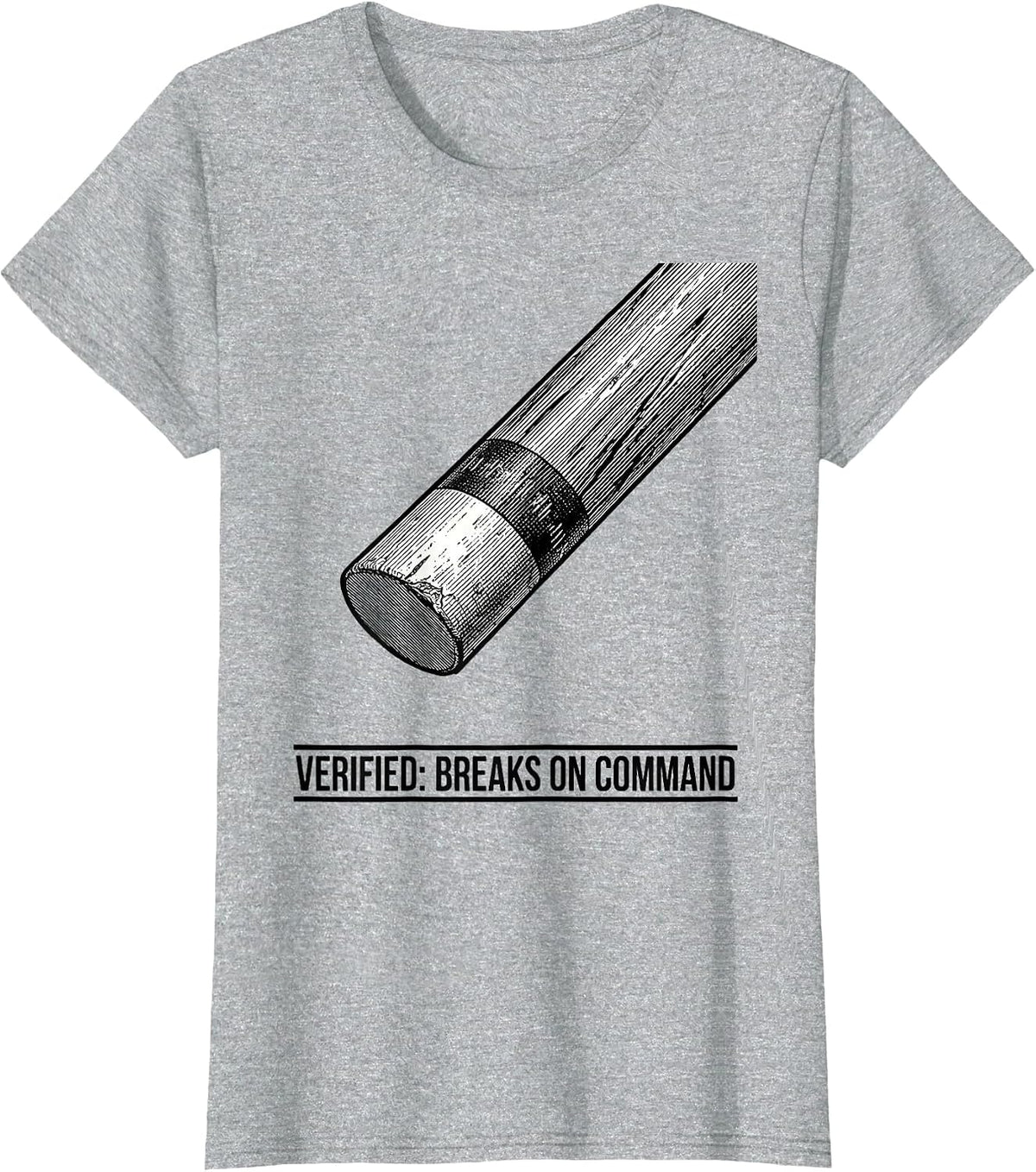 Breaks On Command Funny Billiards Player Pool Humor T-Shirt - Heather Grey
