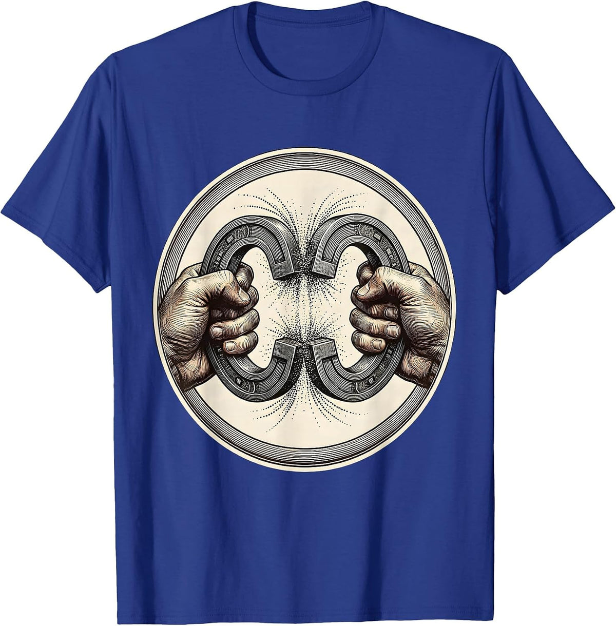Science Teacher Magnet Illustration Gift T-Shirt - Royal Blue