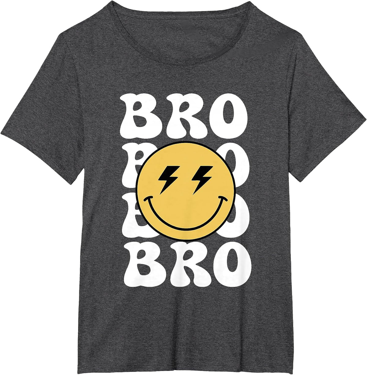 Bro Happy Face 1st Birthday Family Matching Theme. T-Shirt - Dark Heather Grey