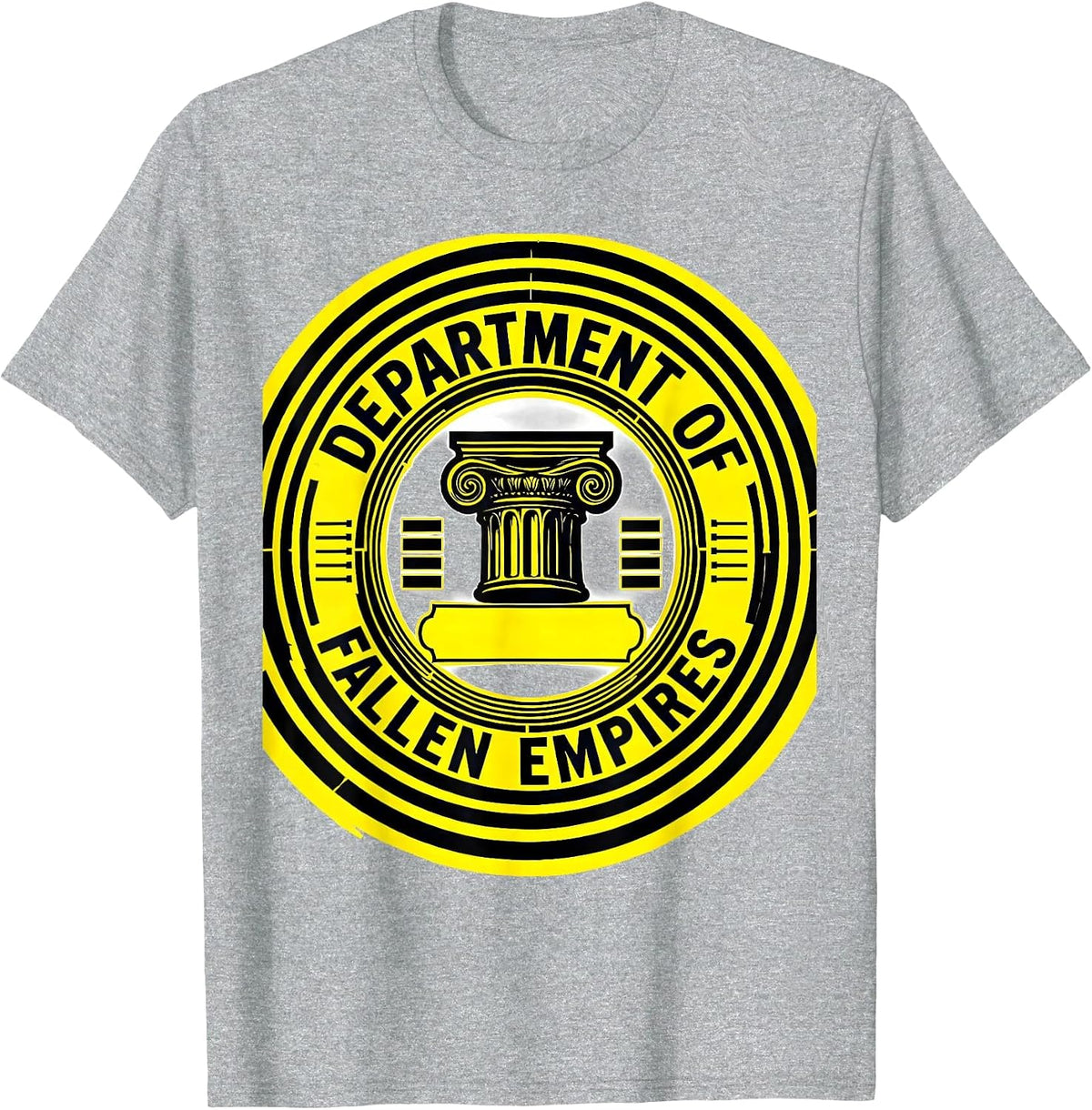 Men's Department Of Fallen Empires Funny History Teacher Back T-Shirt - Heather Grey