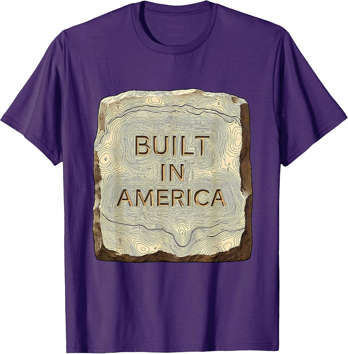 Men's Built in America Patriotic Graphic Design T-Shirt - Purple