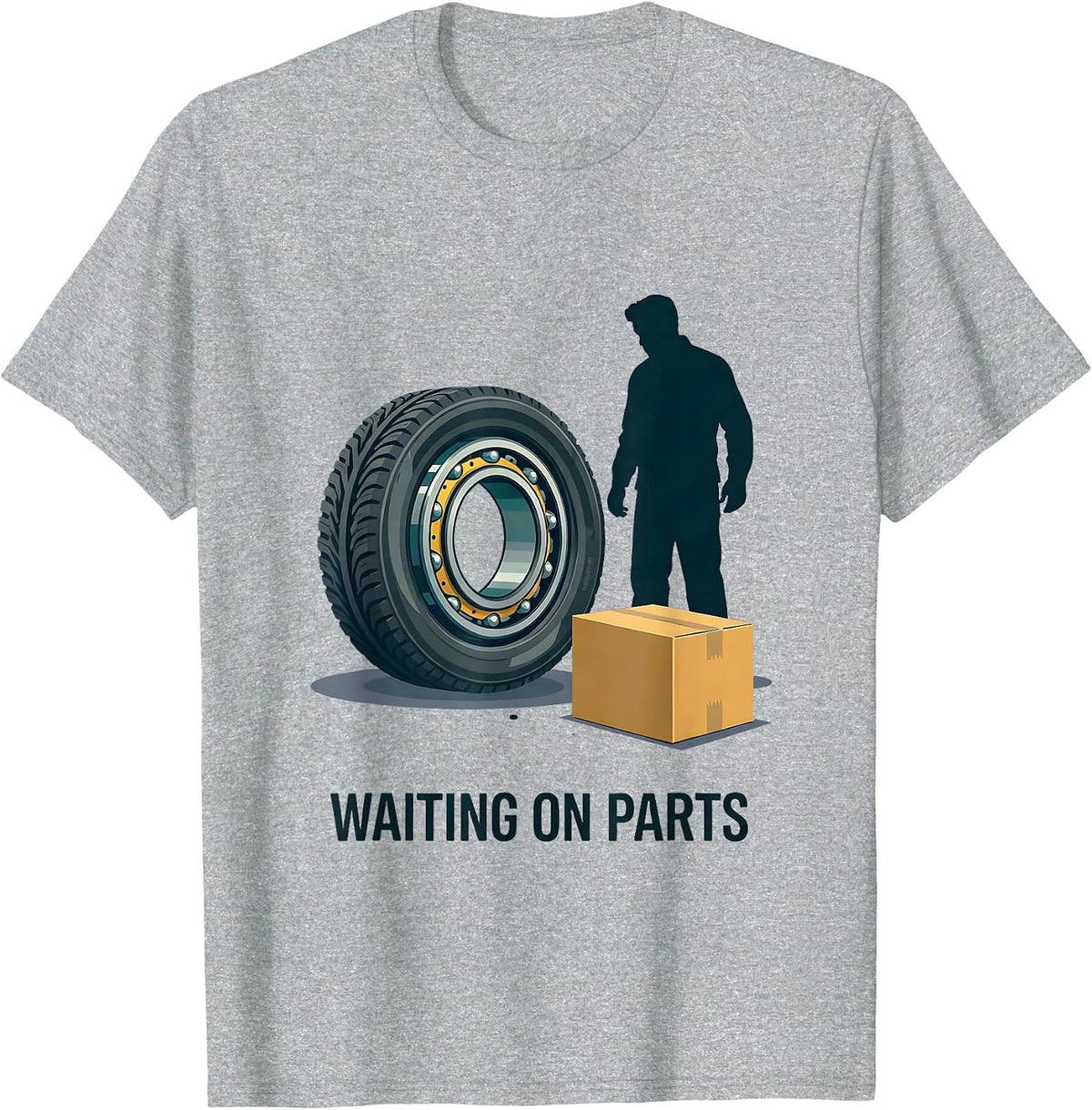 Men's Waiting On Parts Funny Mechanic Humor Auto Repair Technician T-Shirt - Heather Grey