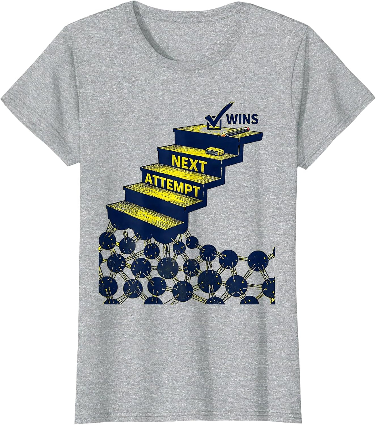 Next Attempt Wins Growth Mindset Teacher Classroom T-Shirt - Heather Grey