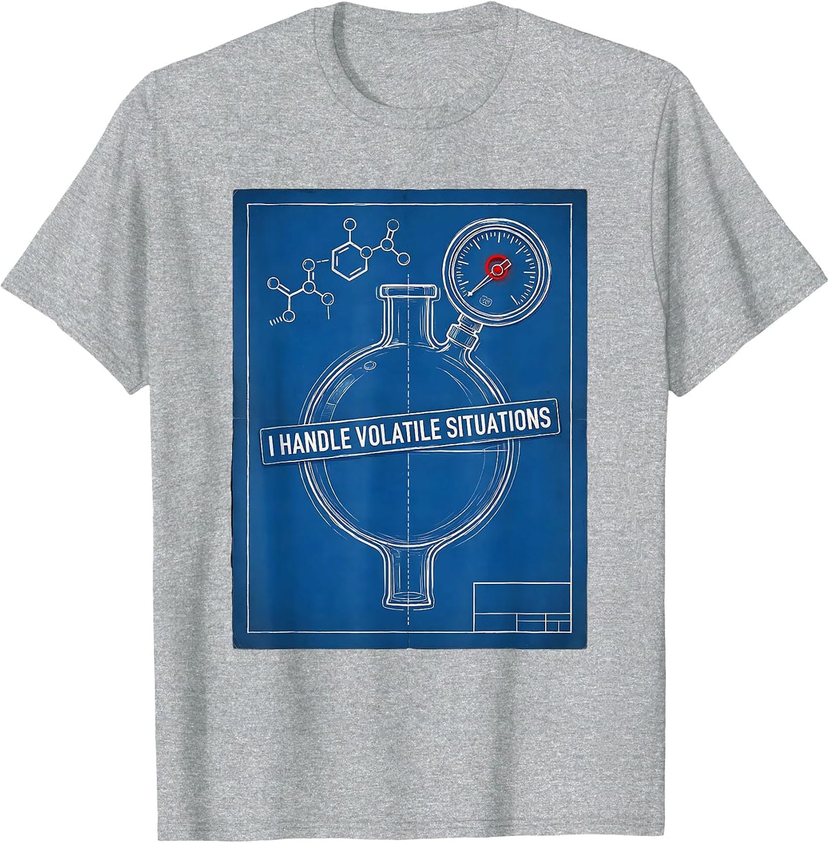 Men's I Handle Volatile Situations Funny Chemistry Nerd Humor T-Shirt - Heather Grey