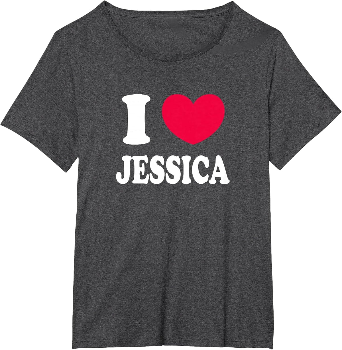 I Love Jessica T-Shirt - Dark Heather Grey