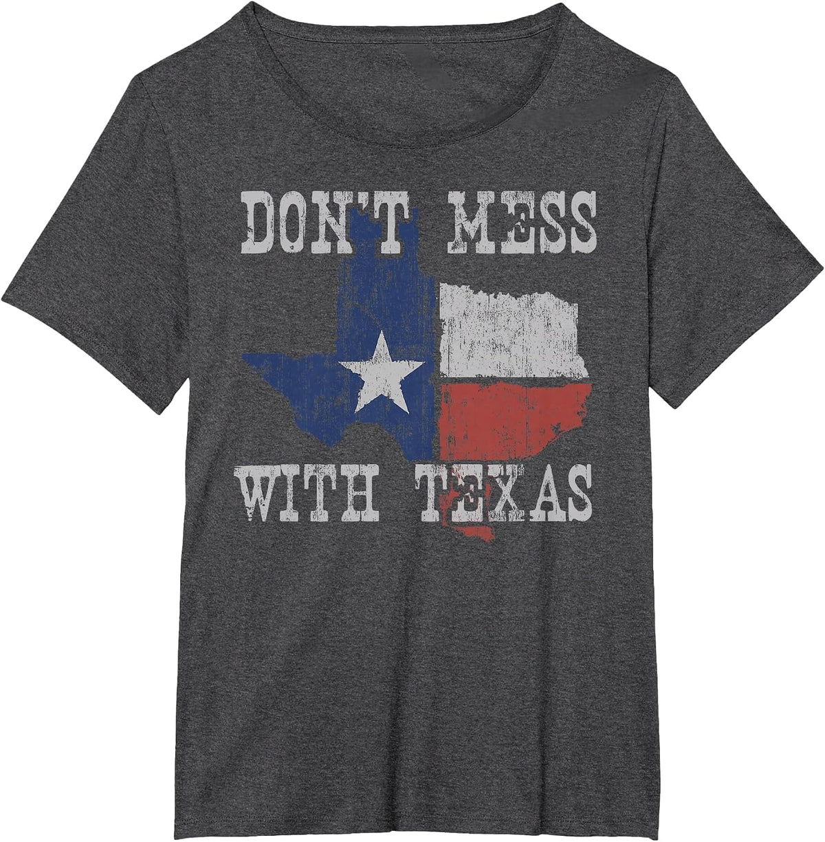 Don't Mess with Vintage Texas Longhorn Lone Star State Shirt T-Shirt - Dark Heather Grey
