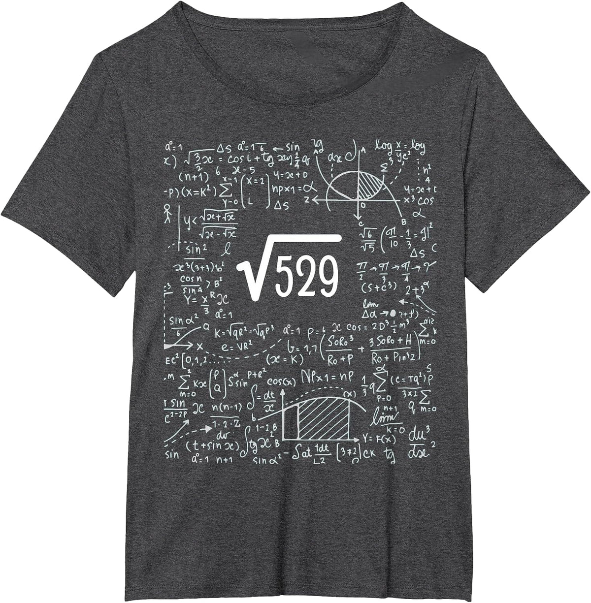 Square Root of 529 Birthday Art 23 Years Old Math Nerd Geek T-Shirt - Dark Heather Grey