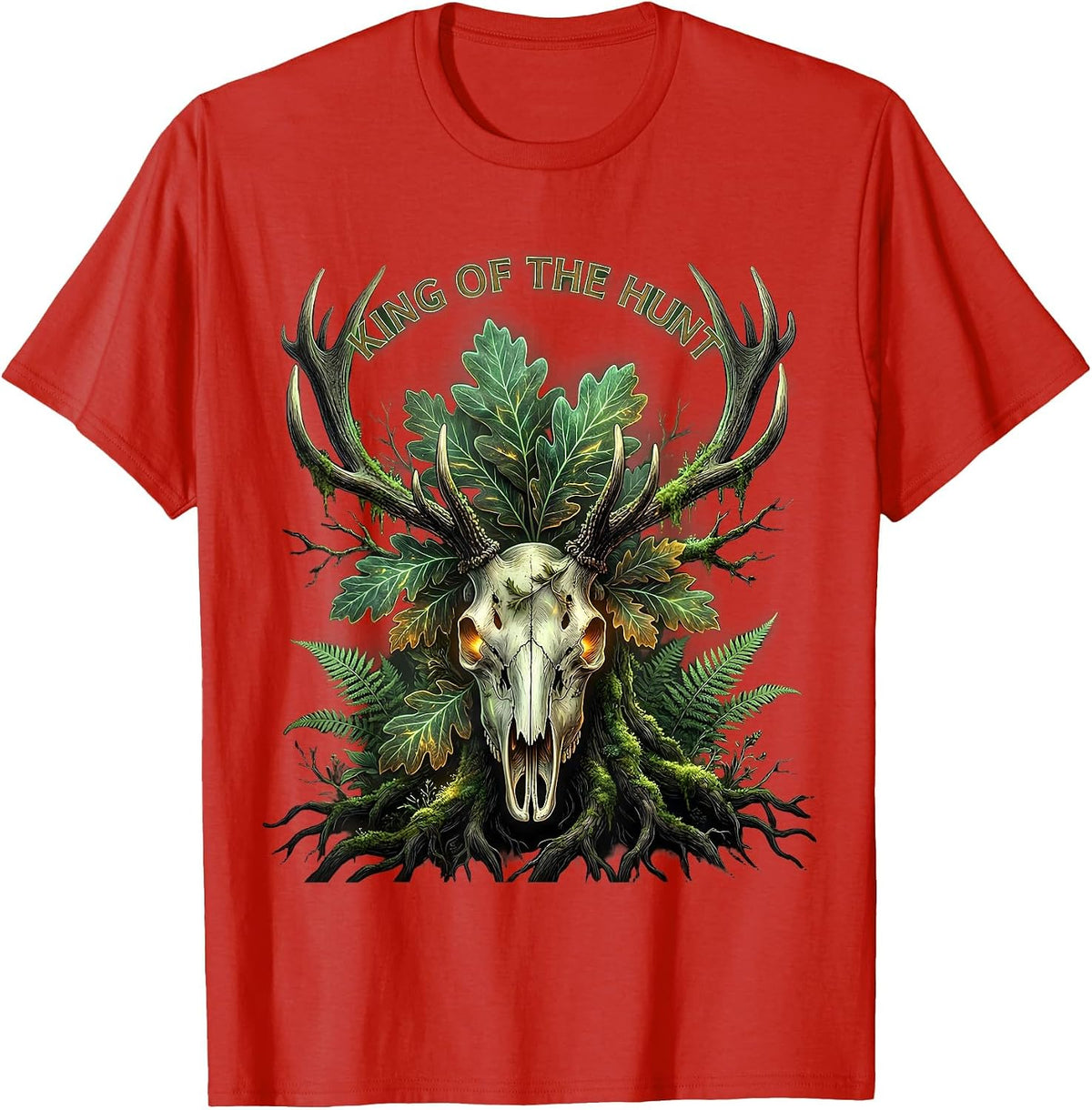 Men's King of the Hunt Camo Hunting Design T-Shirt - Red
