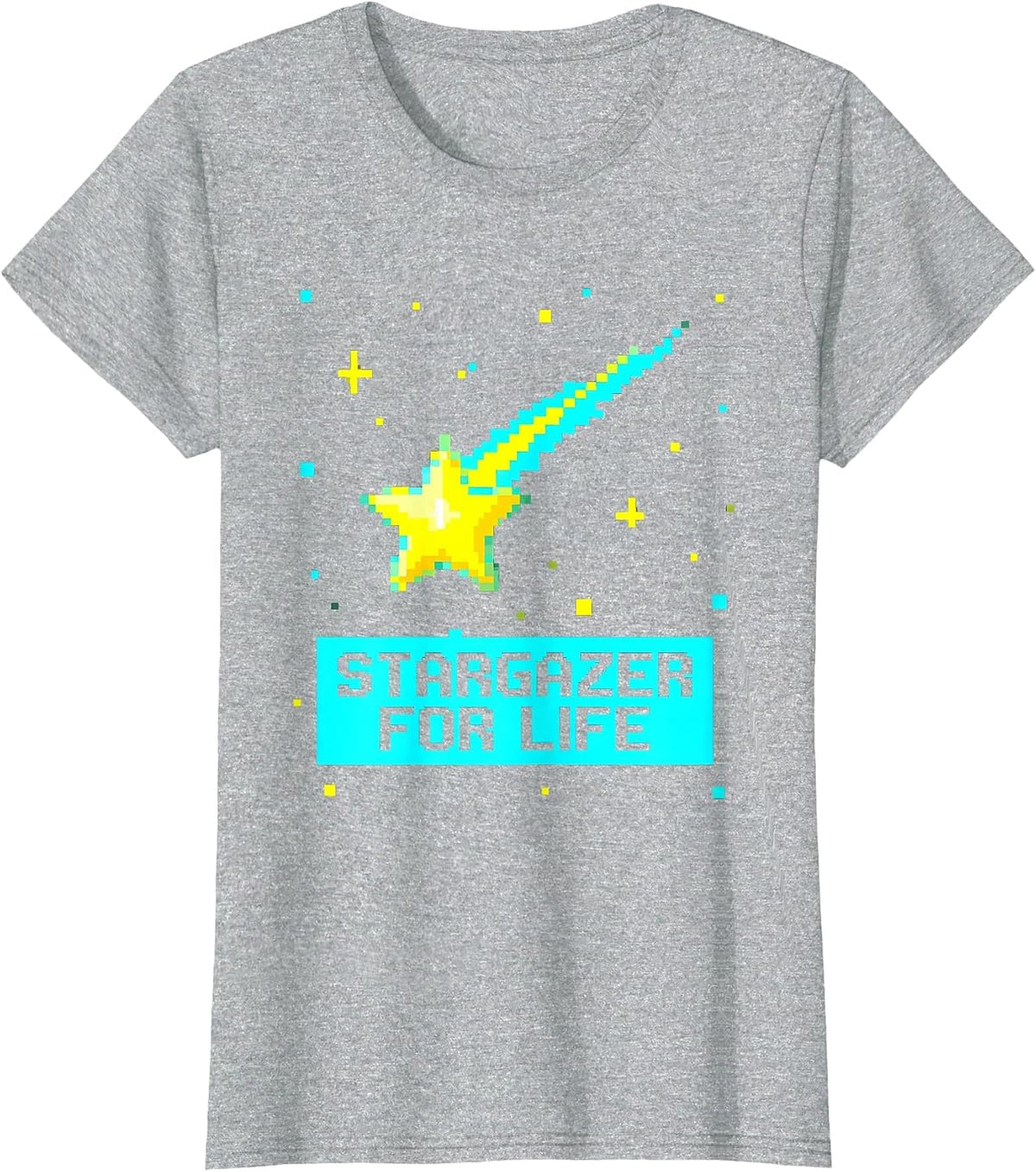 Stargazer For Life Astronomy Night Sky Design T-Shirt - Heather Grey