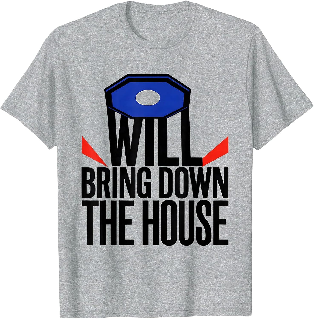 Men's Will Bring Down The House Bauhaus Modernist Shakespeare T-Shirt - Heather Grey
