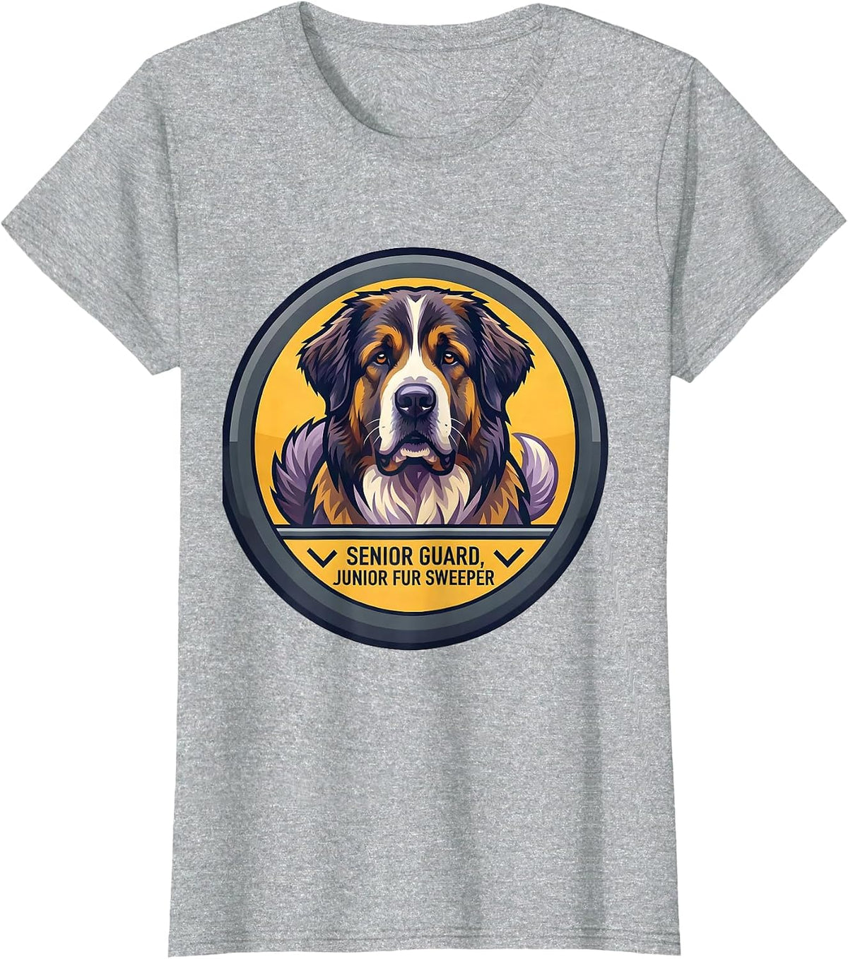 Women's Senior Guard Junior Fur Sweeper Funny Great Pyrenees Dog T-Shirt - Heather Grey