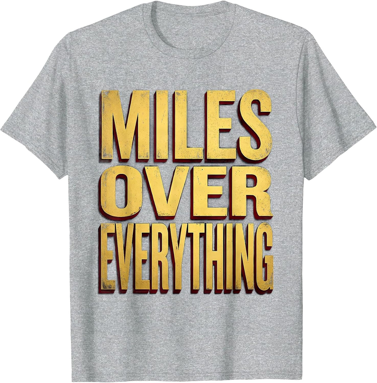 Men's Miles Over Everything Biker Graphic Design T-Shirt - Heather Grey