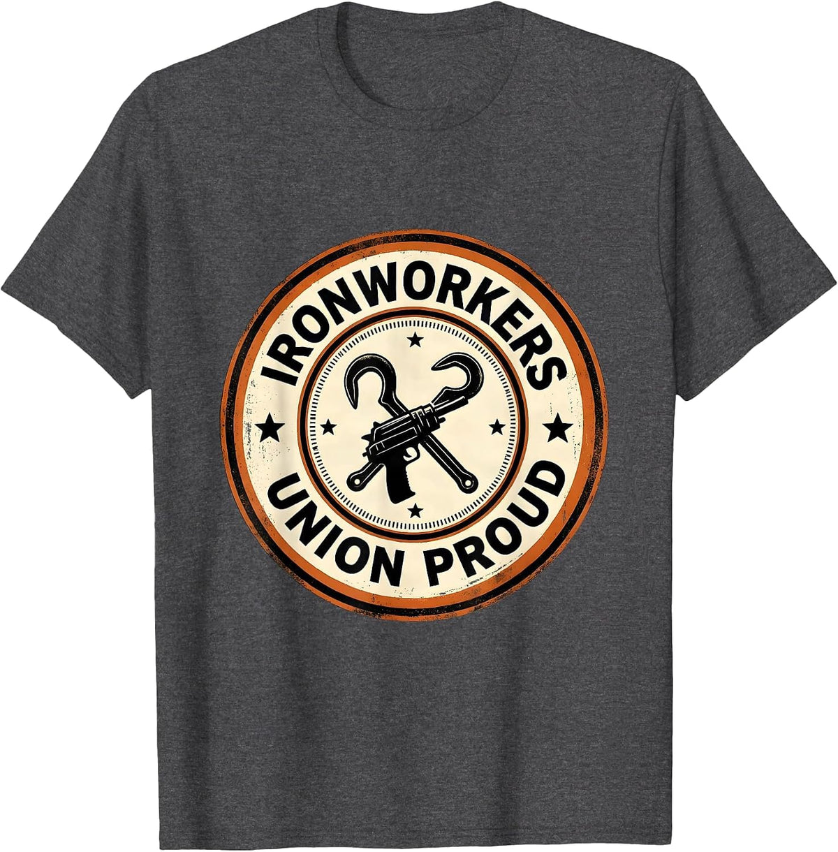 Ironworkers Union Proud Skilled Trades Labor Day T-Shirt - Dark Heather Grey