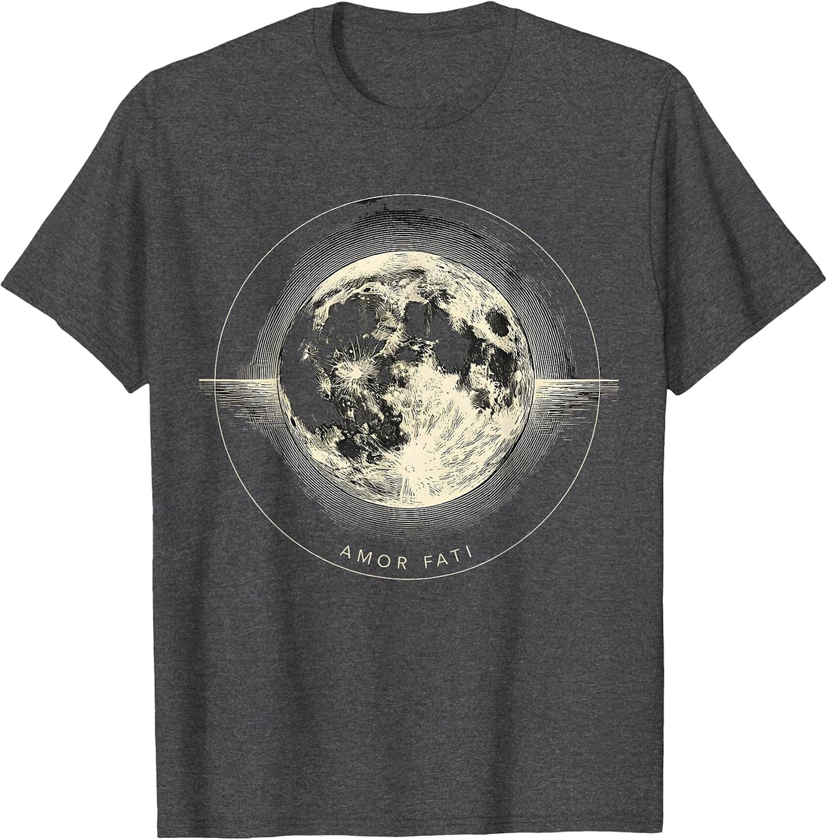 Men's AMOR FATI Stoic Philosophy Quote Memento Mori T-Shirt - Dark Heather Grey