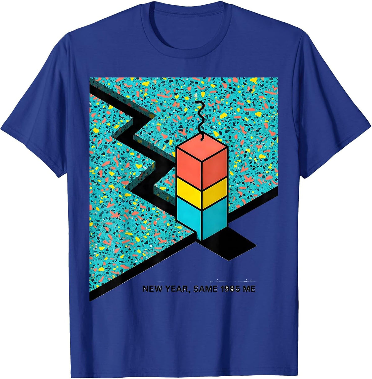 Men's New Year Same 1985 Me Memphis Postmodern 80s Party Costume T-Shirt - Royal Blue