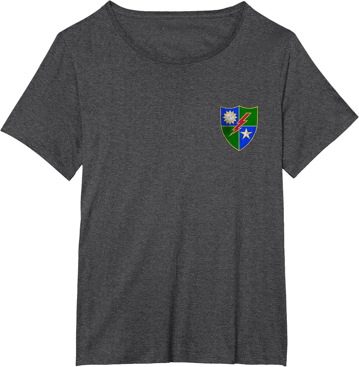 75th Ranger Regiment DUI Distressed Logo Airborne Rangers T-Shirt - Dark Heather Grey