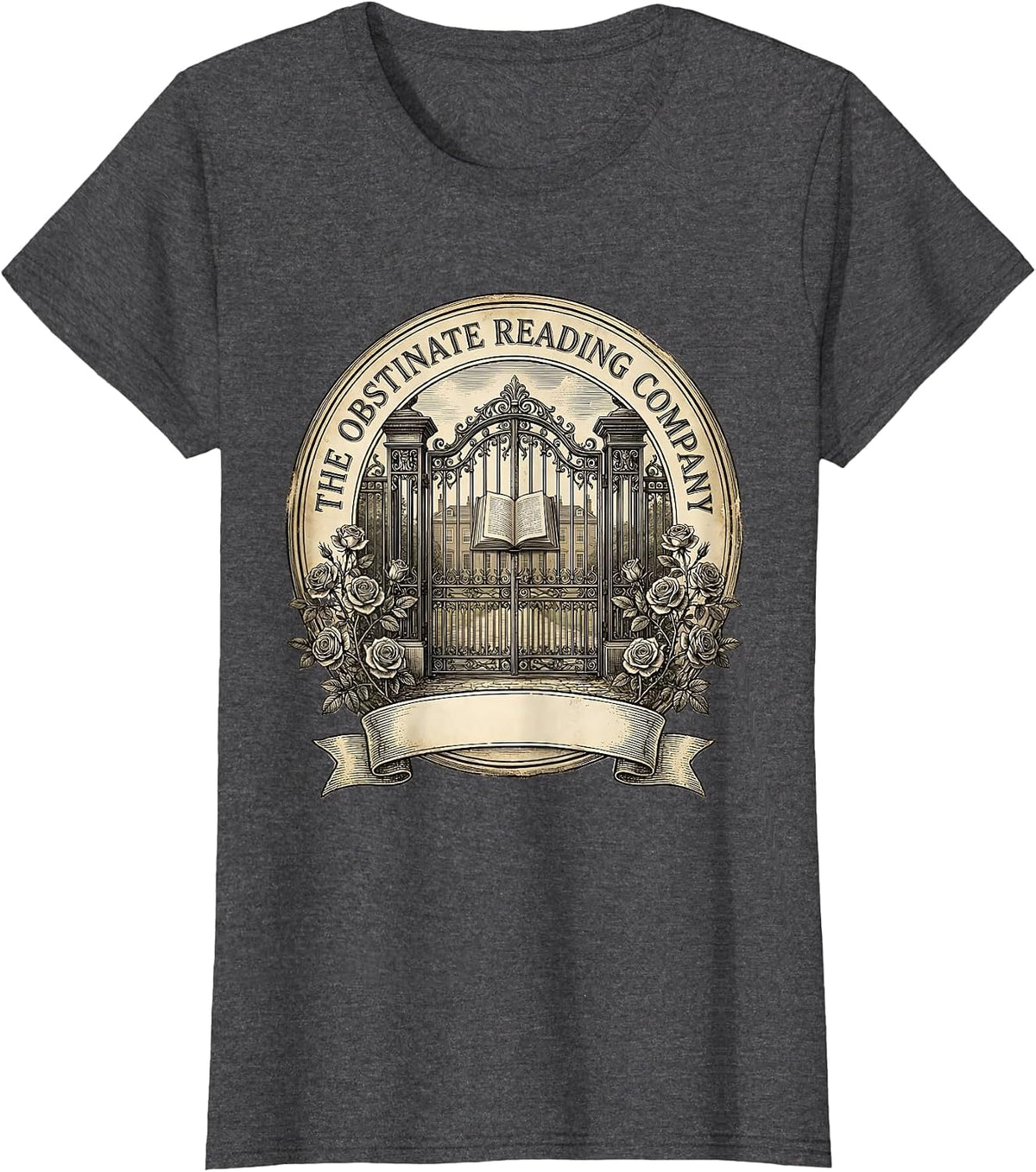 Women's The Obstinate Reading Company Vintage Jane Austen Pride T-Shirt - Dark Heather Grey