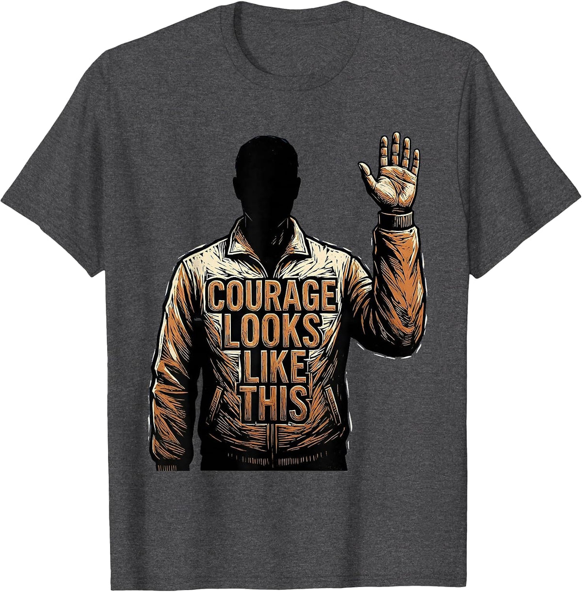 Men's Courage Looks Like This Social Worker Design T-Shirt - Dark Heather Grey