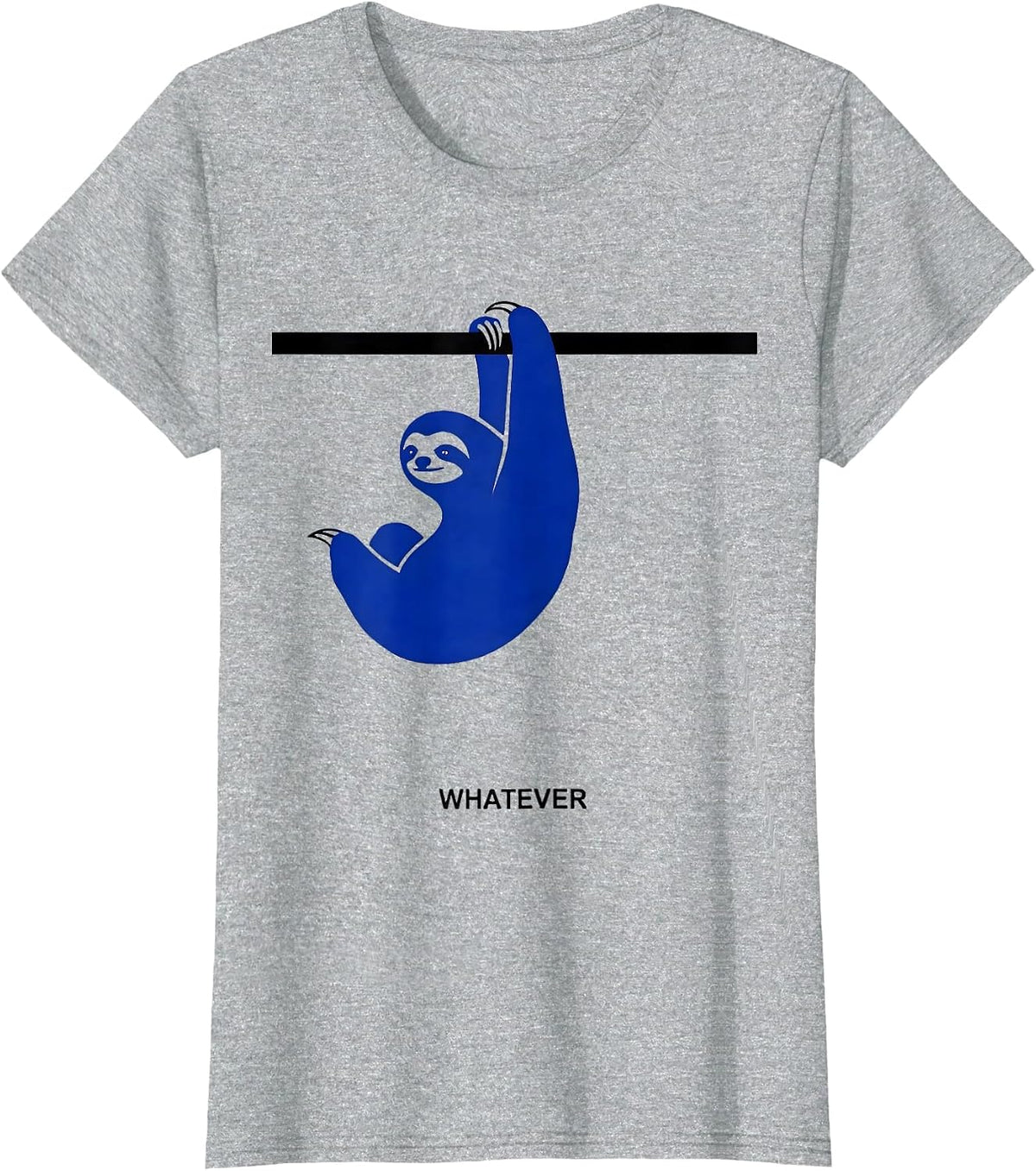 Whatever Funny Sloth Lover Slow-Pace Humor T-Shirt - Heather Grey
