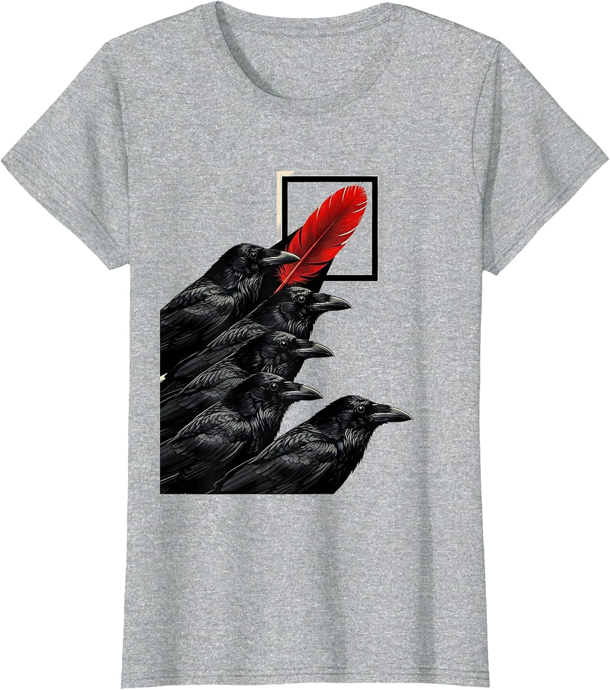 Women's Attempted Murder Crow Pun Dark Humor Gothic Bird Lover T-Shirt - Heather Grey
