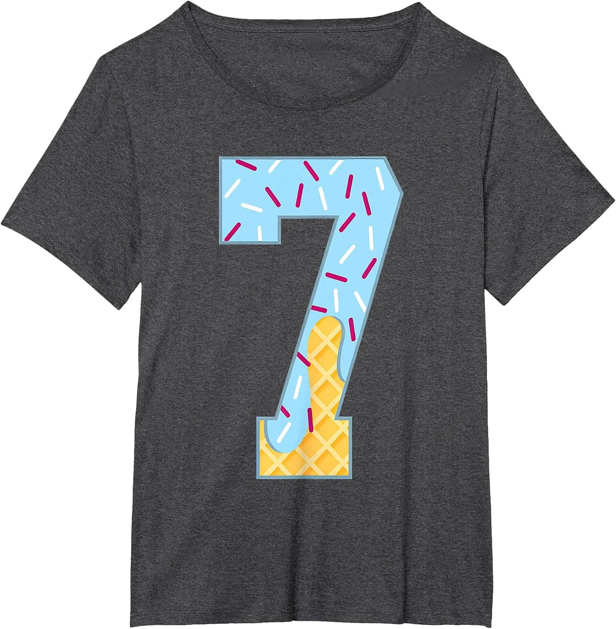 Number 7 Ice Cream Drip 67 Meme Couple Halloween Costume T-Shirt - Dark Heather Grey