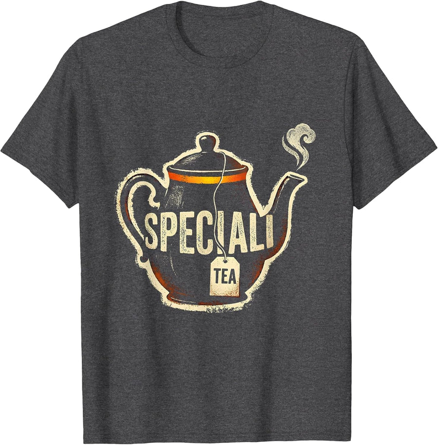 Men's Speciali-Tea Rubber Stamp Tea Lover Gift T-Shirt - Dark Heather Grey