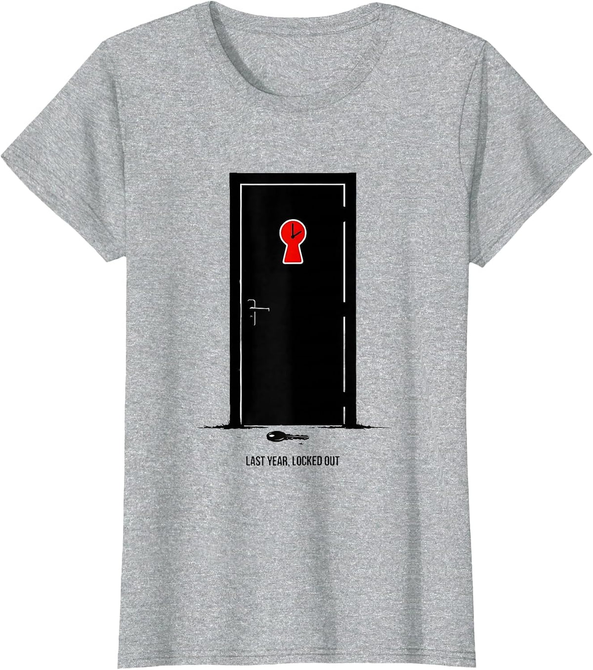 Last Year, Locked Out Whimsical New Year Party Novelty T-Shirt - Heather Grey