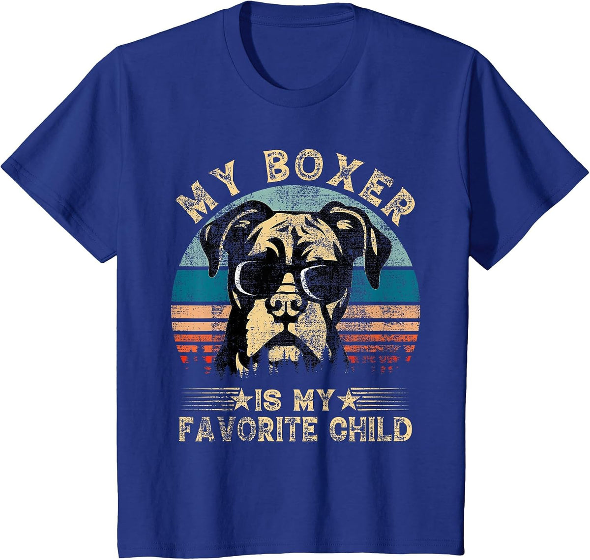My Boxer Dog is My Favorite Child Funny Family Humor Mom Dad T-Shirt - Royal Blue