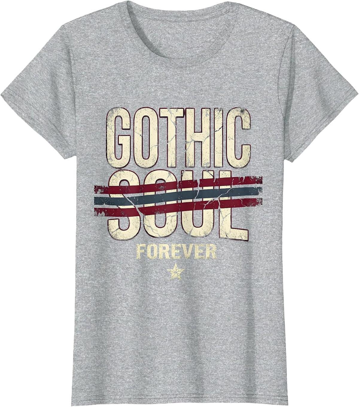 Gothic Soul Forever Dark Aesthetic Design T-Shirt - Heather Grey