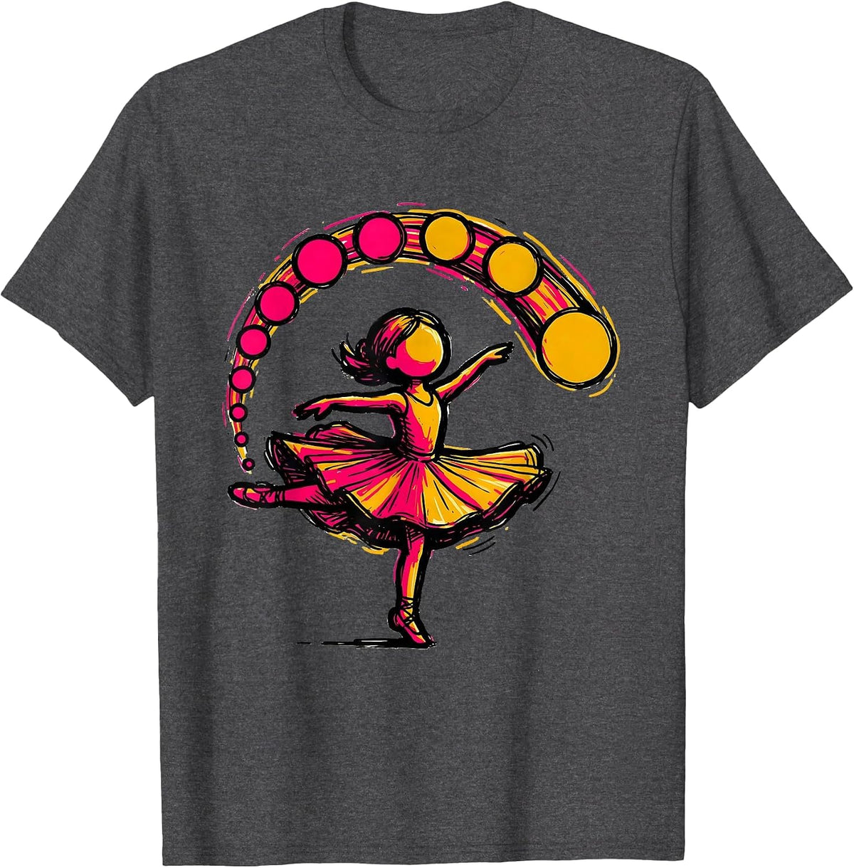 Men's Cartwheel Dot Trail Girls Gymnastics Graphic T-Shirt - Dark Heather Grey